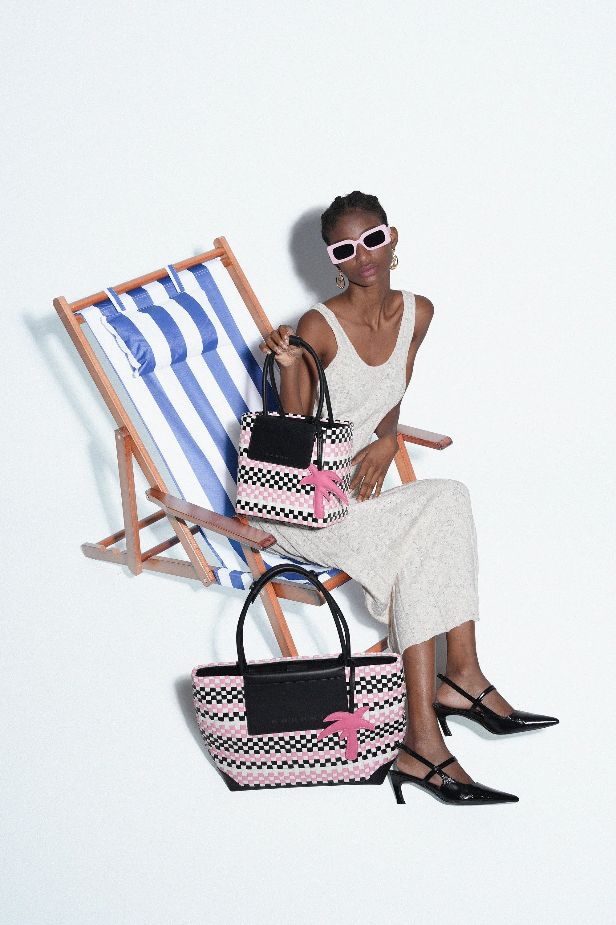 TROPICALLA WEAVE LEATHER TOTE