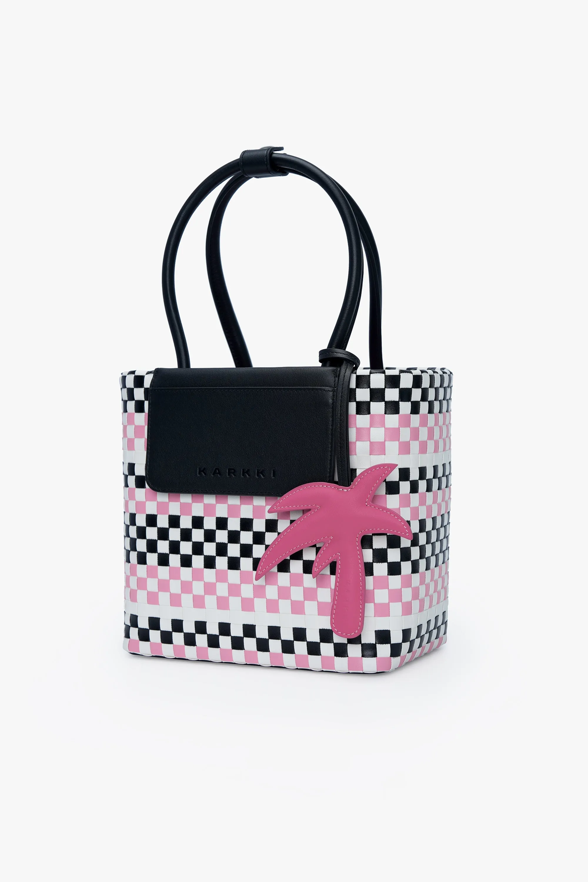TROPICALLA WEAVE LEATHER TOTE