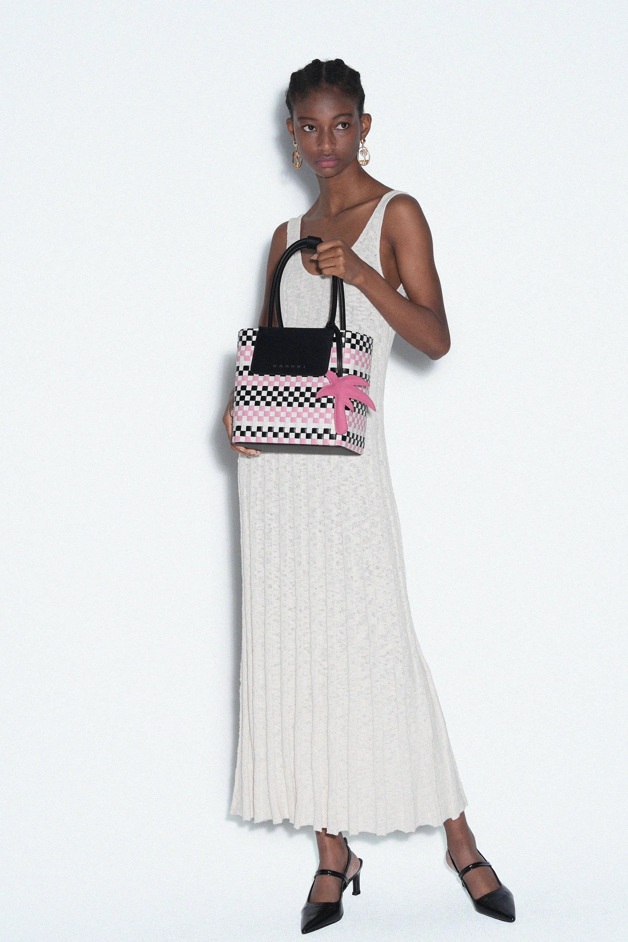 TROPICALLA WEAVE LEATHER TOTE