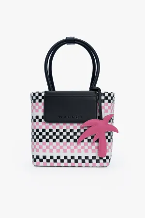 TROPICALLA WEAVE LEATHER TOTE