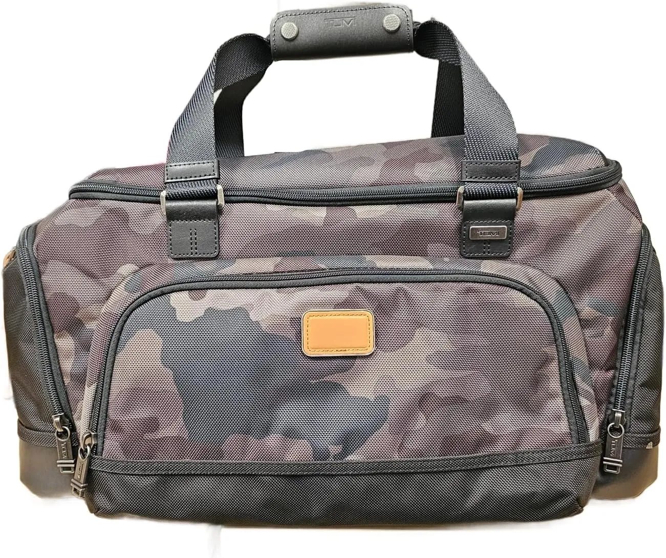 TUMI 148951 Charge Black/Camo Design With Gunmetal Hardware Multi Compartment Duffel Bag, Camoflauge
