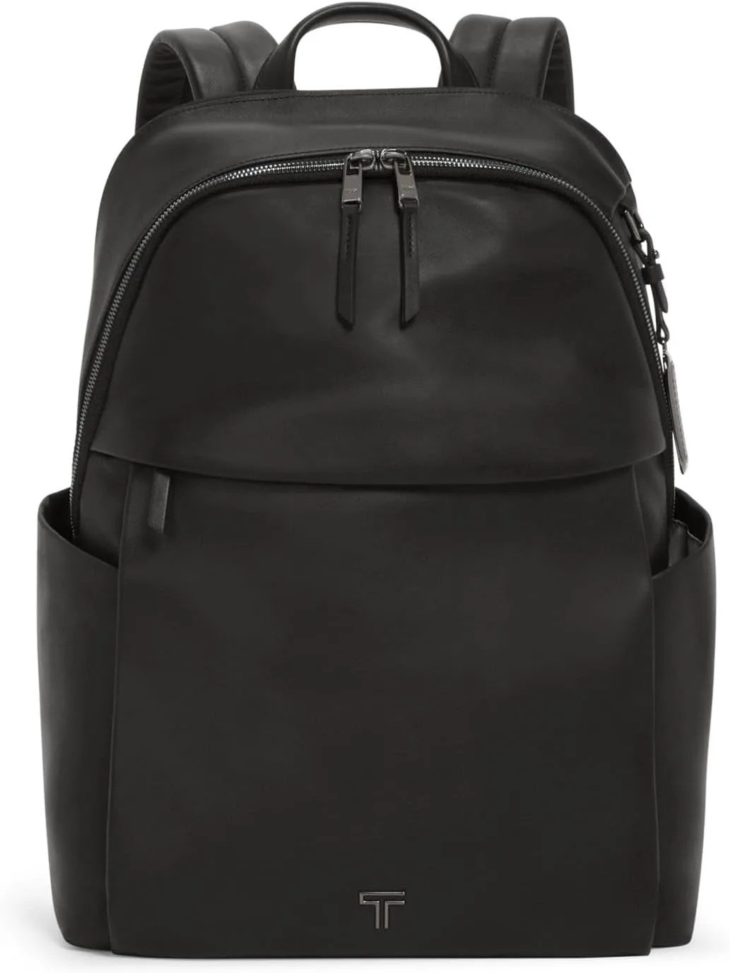 TUMI - Voyageur Raina Backpack - Premium Leather Backpack for Women & Men - Everyday Bag with Phone Pocket & Laptop Compartment - Black, Gunmetal Hardware