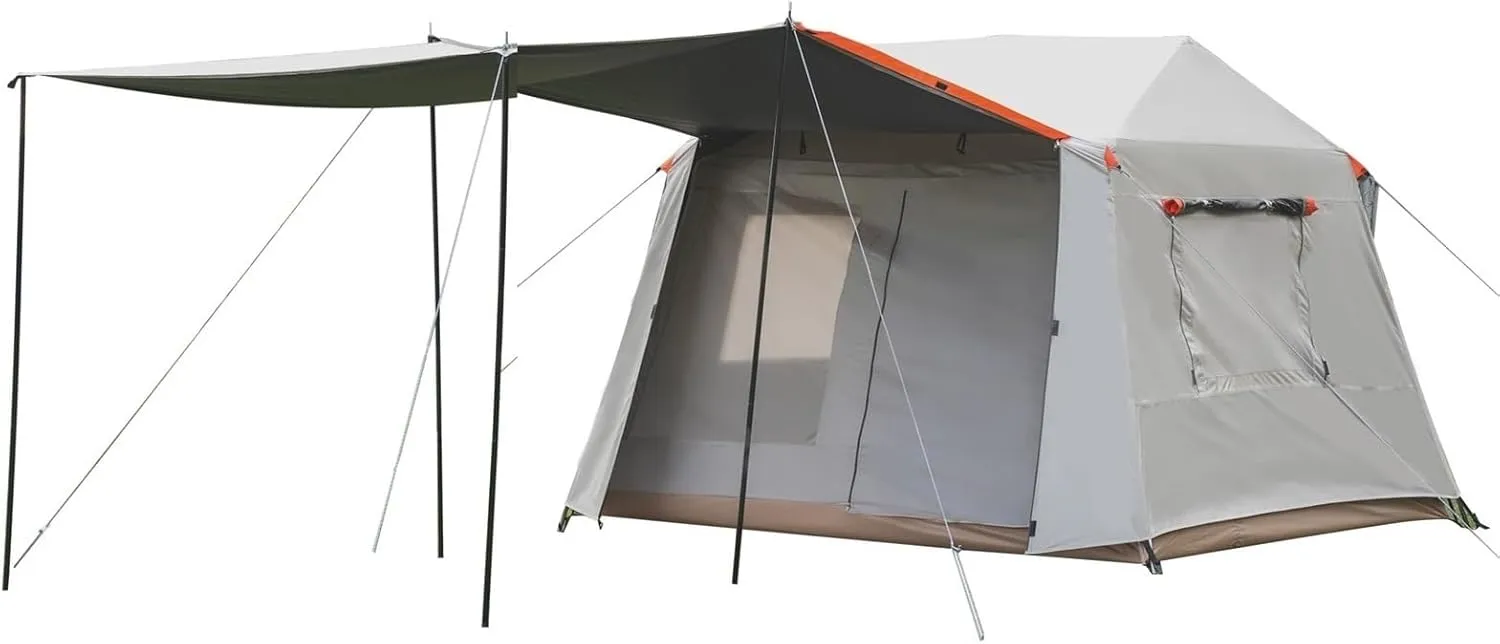 Two-in-one Quick-Open Tent Outdoor Double-Layer Ridge Black Glue Rainproof Camping Large Camping Canopy