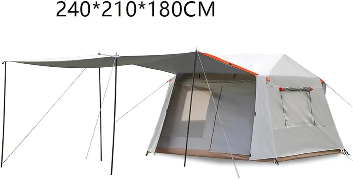 Two-in-one Quick-Open Tent Outdoor Double-Layer Ridge Black Glue Rainproof Camping Large Camping Canopy