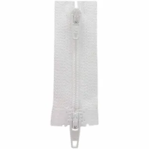 Two Way Separating Zipper - Lightweight Nylon Coil 45cm (18″) - White
