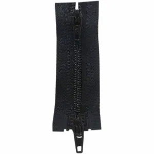 Two Way Separating Zipper - Lightweight Nylon Coil 60cm (24″) - Black