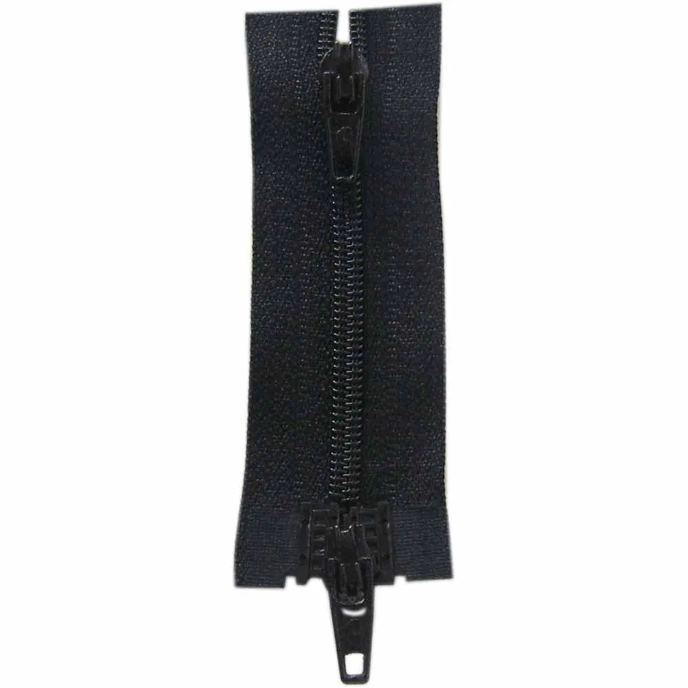 Two Way Separating Zipper - Lightweight Nylon Coil 60cm (24″) - Black