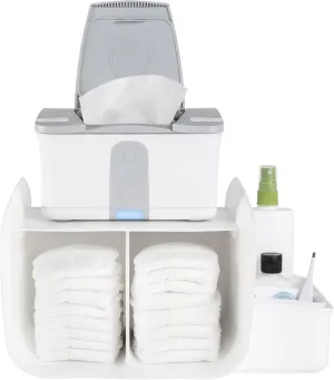 Ubbi Diaper Caddy Organizer, Stores Baby Diapers, Wipes & Baby Accessories, White