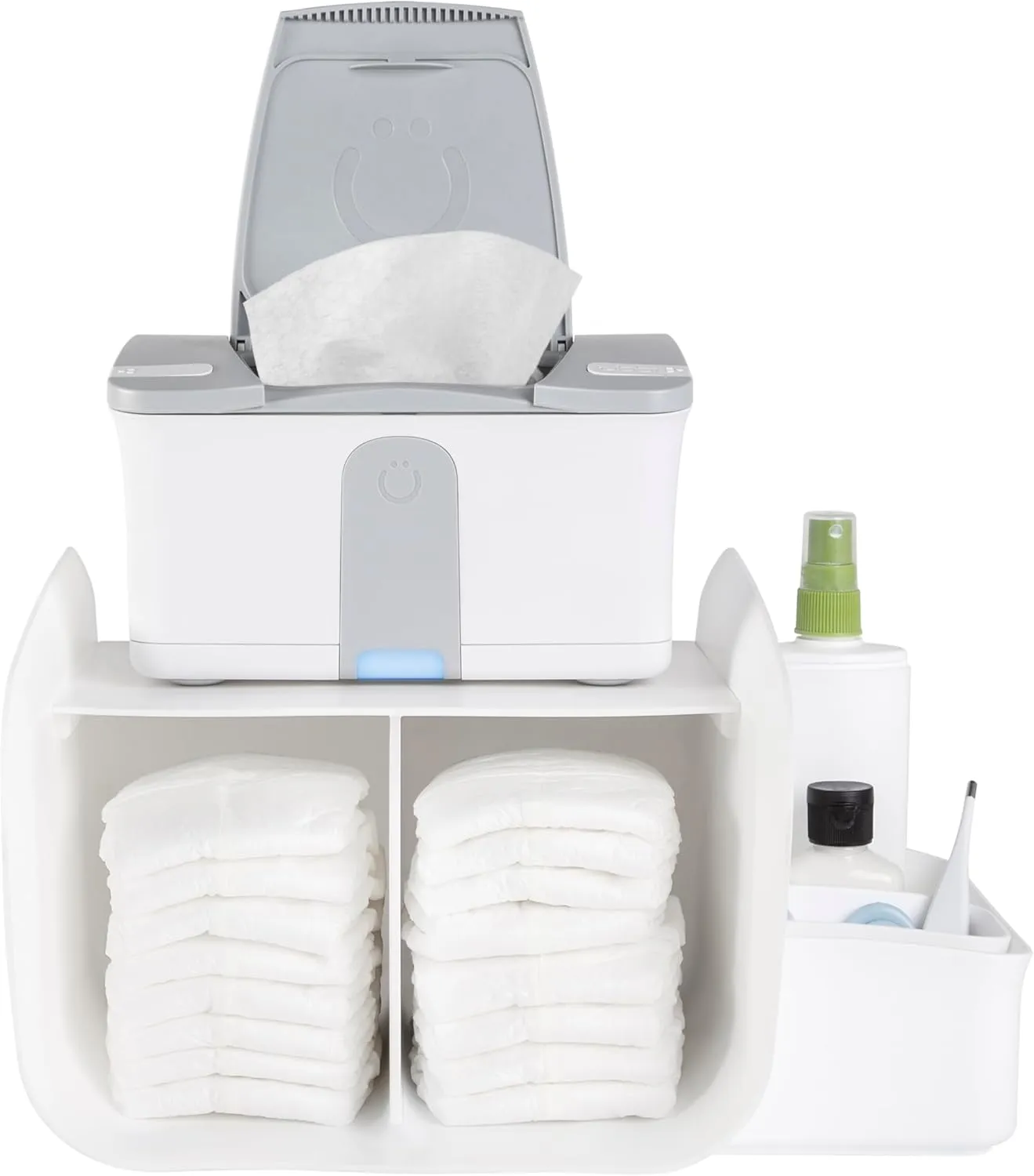 Ubbi Diaper Caddy Organizer, Stores Baby Diapers, Wipes & Baby Accessories, White