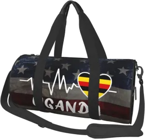 Uganda Heartbeat Duffel Bag Gym Bag Travel Sports Tote Large Foldable Beach Swim Yoga6