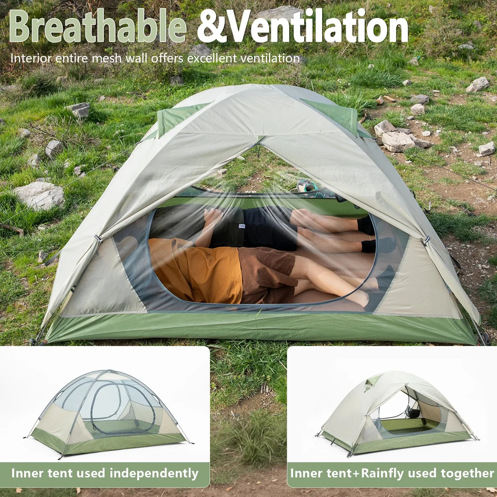 Ultralight 2 Person Camping Tent Double Layer Waterproof & Portable