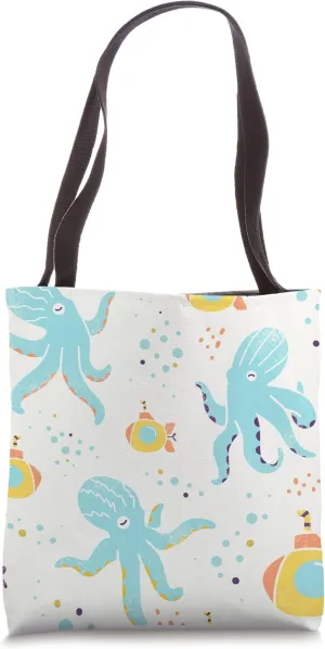 Under Sea Nautical Fish Sea Weed Summertime Pattern Design Tote Bag