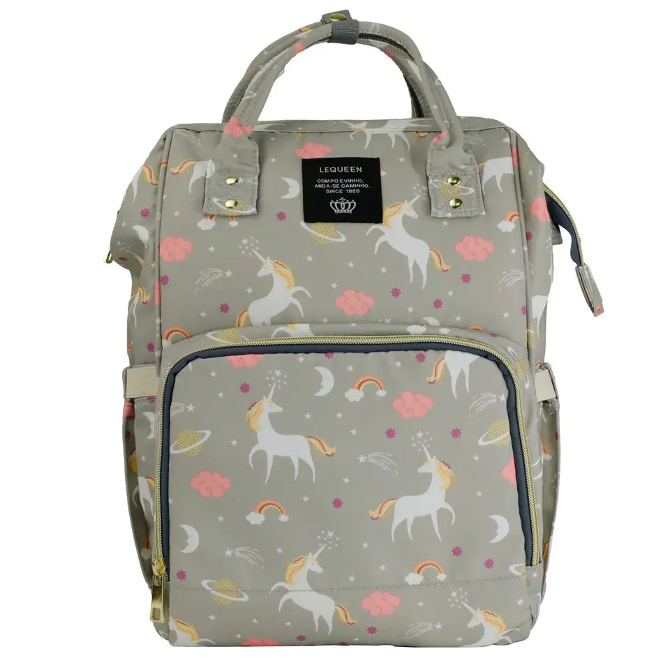 Unicorn Diaper Backpack Grey