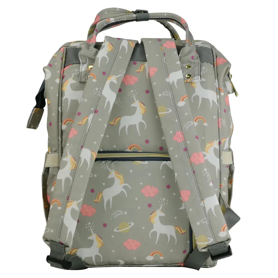 Unicorn Diaper Backpack Grey