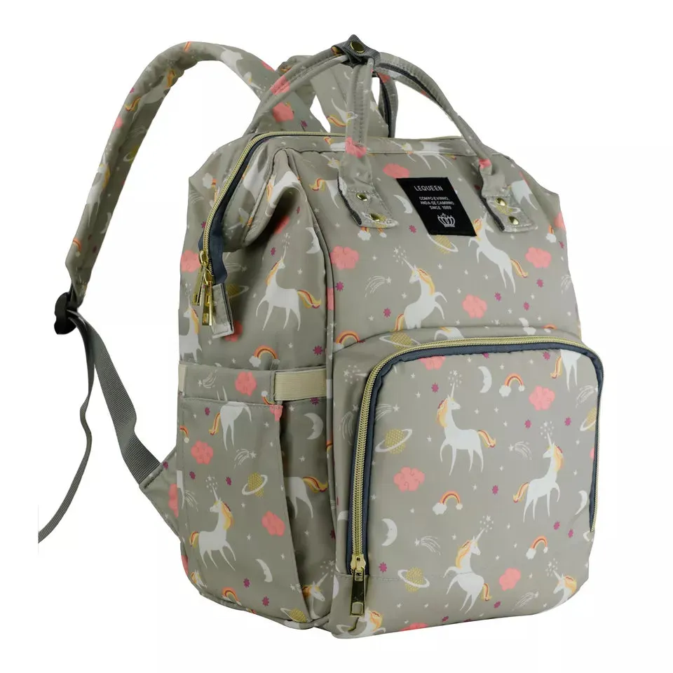 Unicorn Diaper Backpack Grey