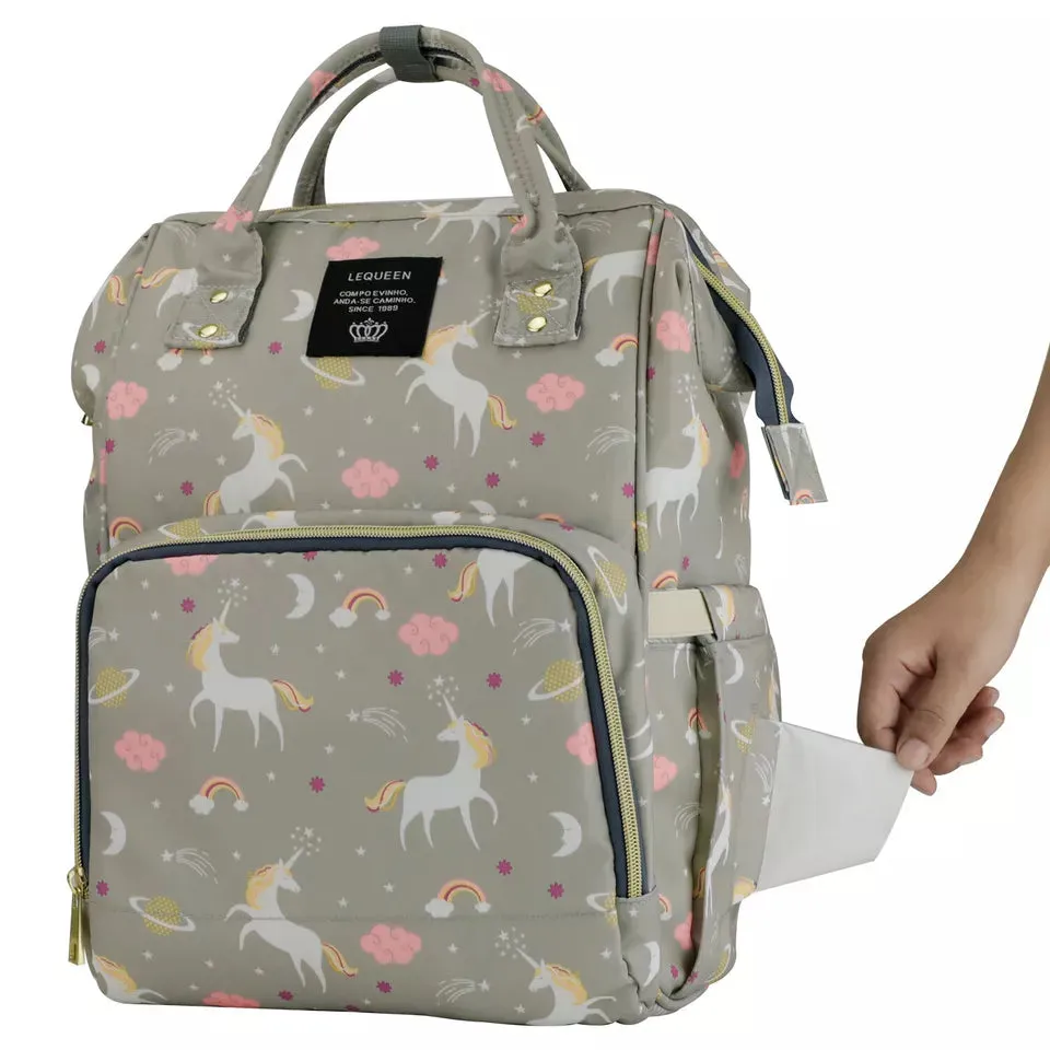 Unicorn Diaper Backpack Grey