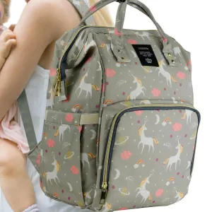 Unicorn Diaper Backpack Grey