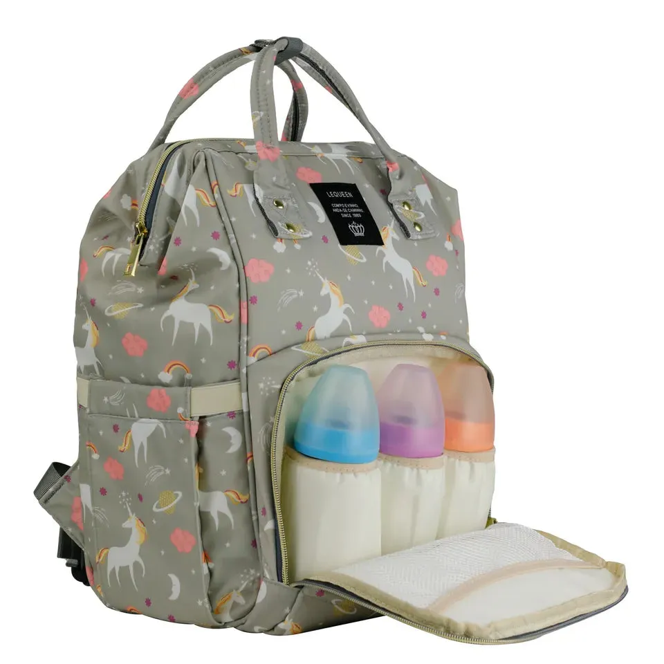 Unicorn Diaper Backpack Grey