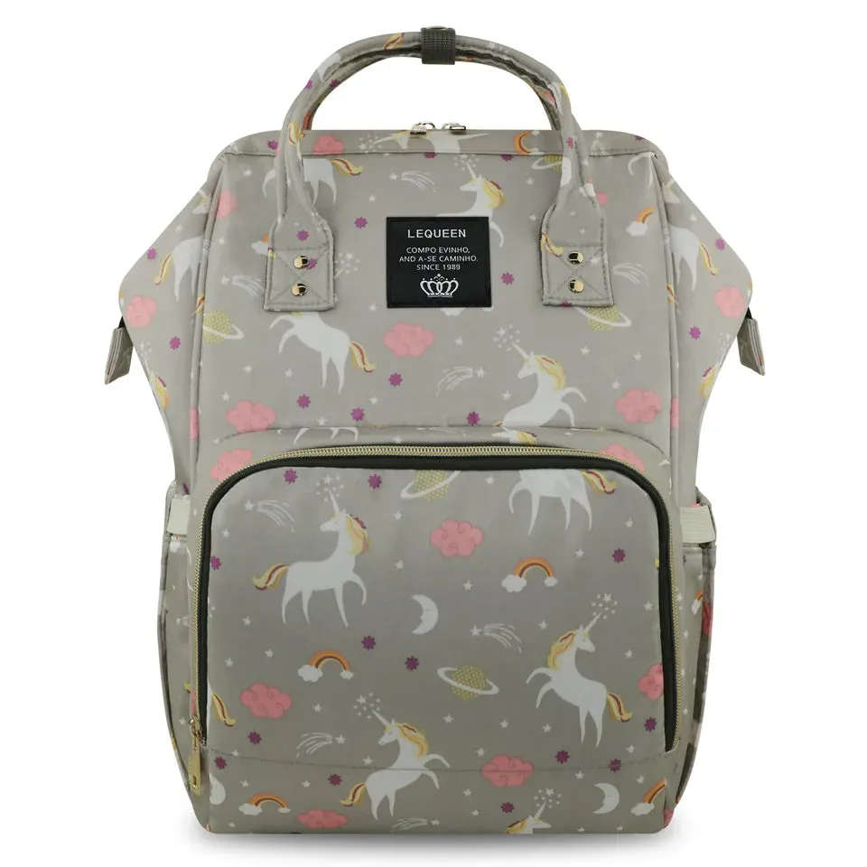 Unicorn Diaper Backpack Grey
