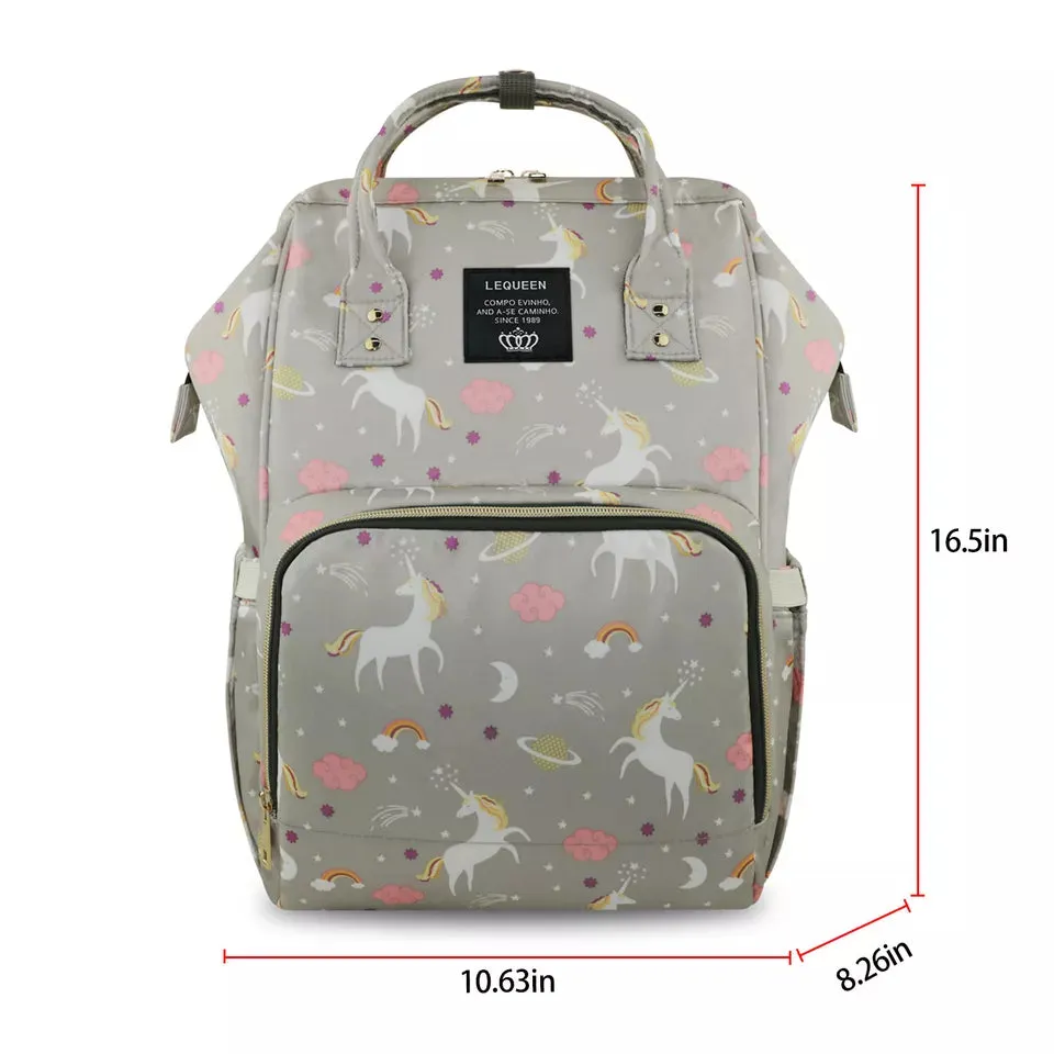 Unicorn Diaper Backpack Grey