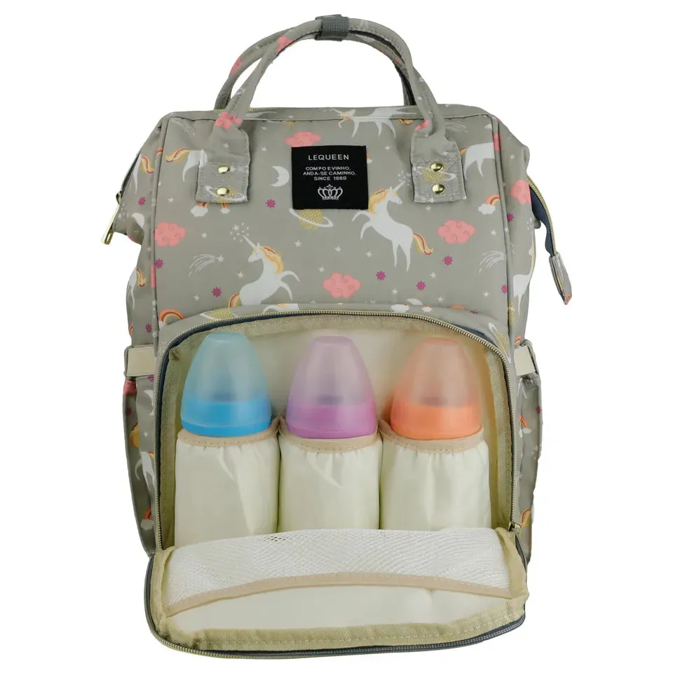 Unicorn Diaper Backpack Grey