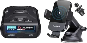 Uniden R3 Extreme Long Range Laser/Radar Detector, Record Shattering Performance & CHGeek Wireless Car Charger, 15W Fast Charging Auto Clamping Car Charger Phone Mount Phone Holder