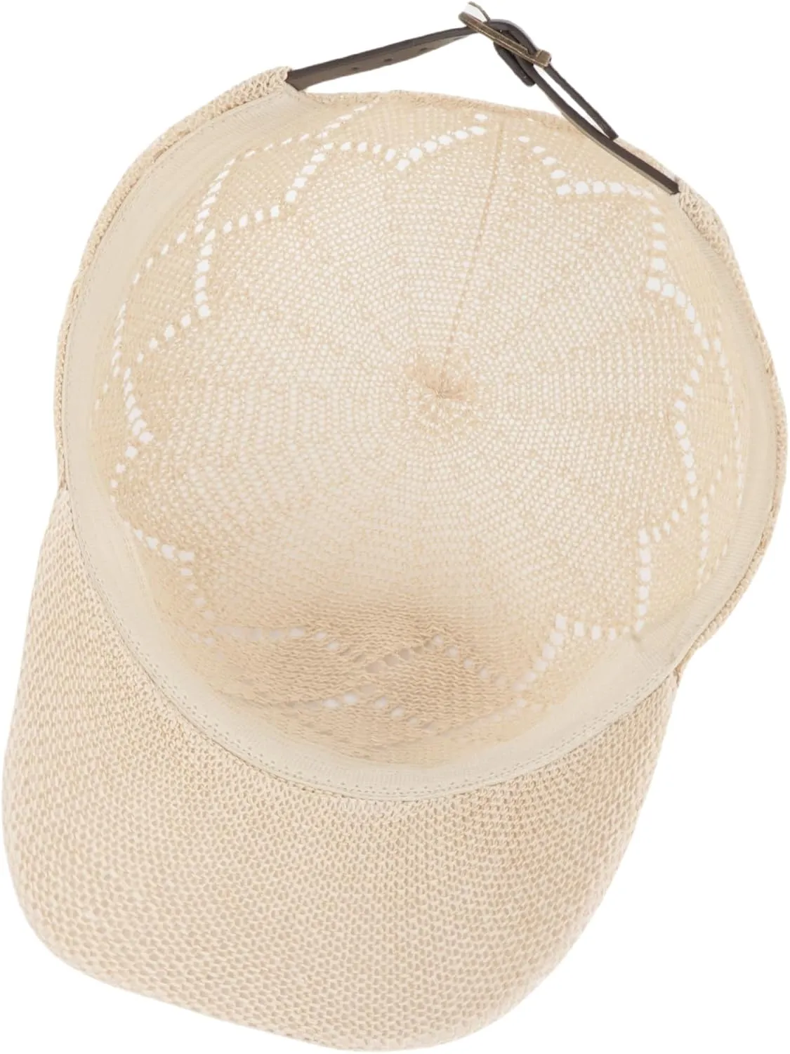 Unisex Adults Rhombus Pattern Paper Blend Fabric Woven Visor Sunhat Summer Sun Hat Baseball Cap