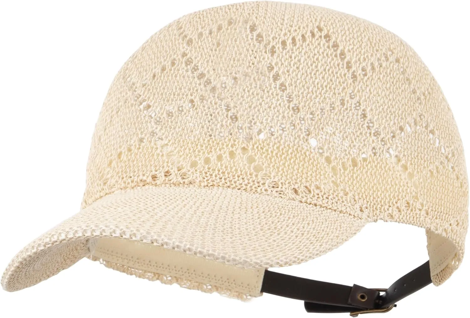 Unisex Adults Rhombus Pattern Paper Blend Fabric Woven Visor Sunhat Summer Sun Hat Baseball Cap