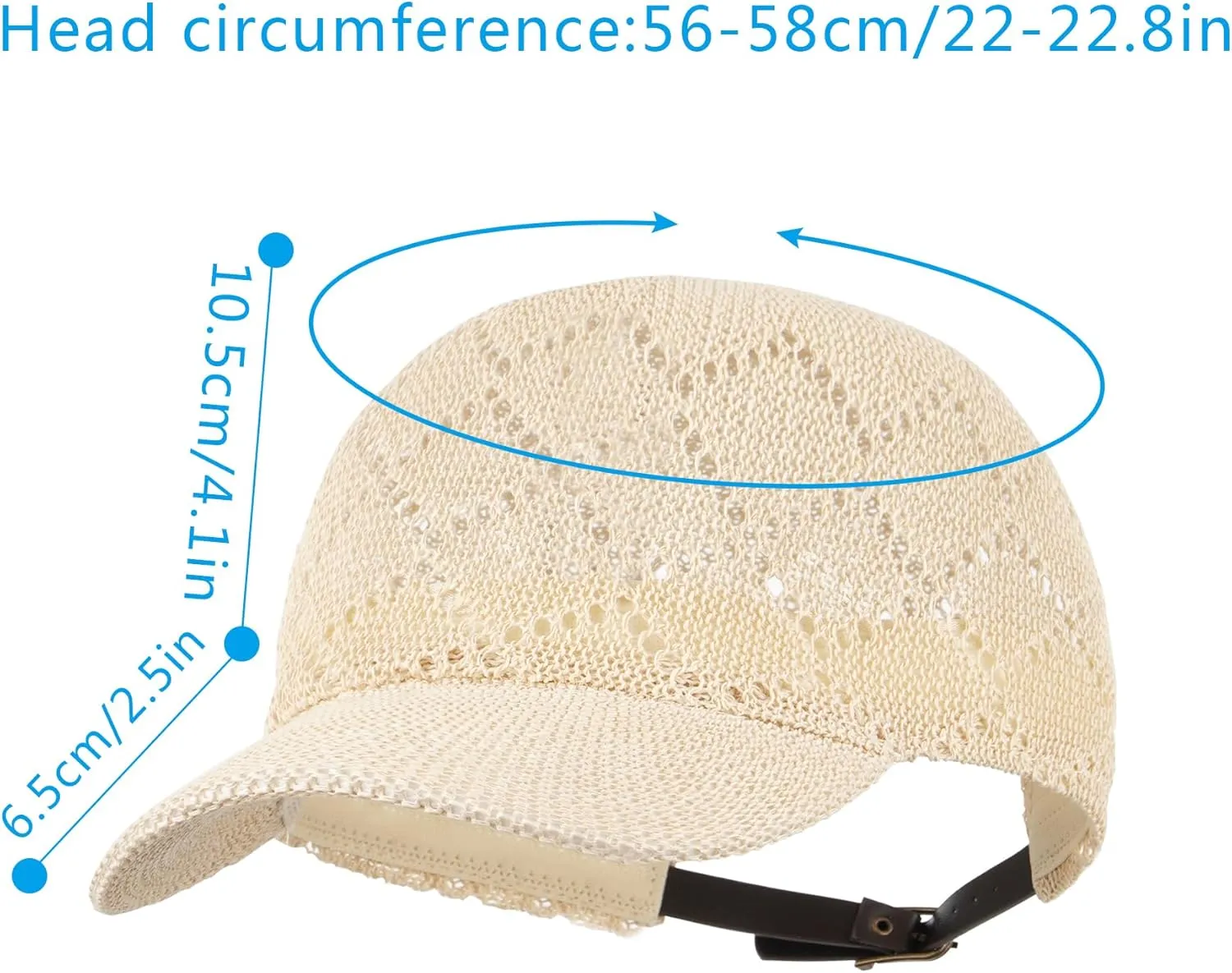 Unisex Adults Rhombus Pattern Paper Blend Fabric Woven Visor Sunhat Summer Sun Hat Baseball Cap