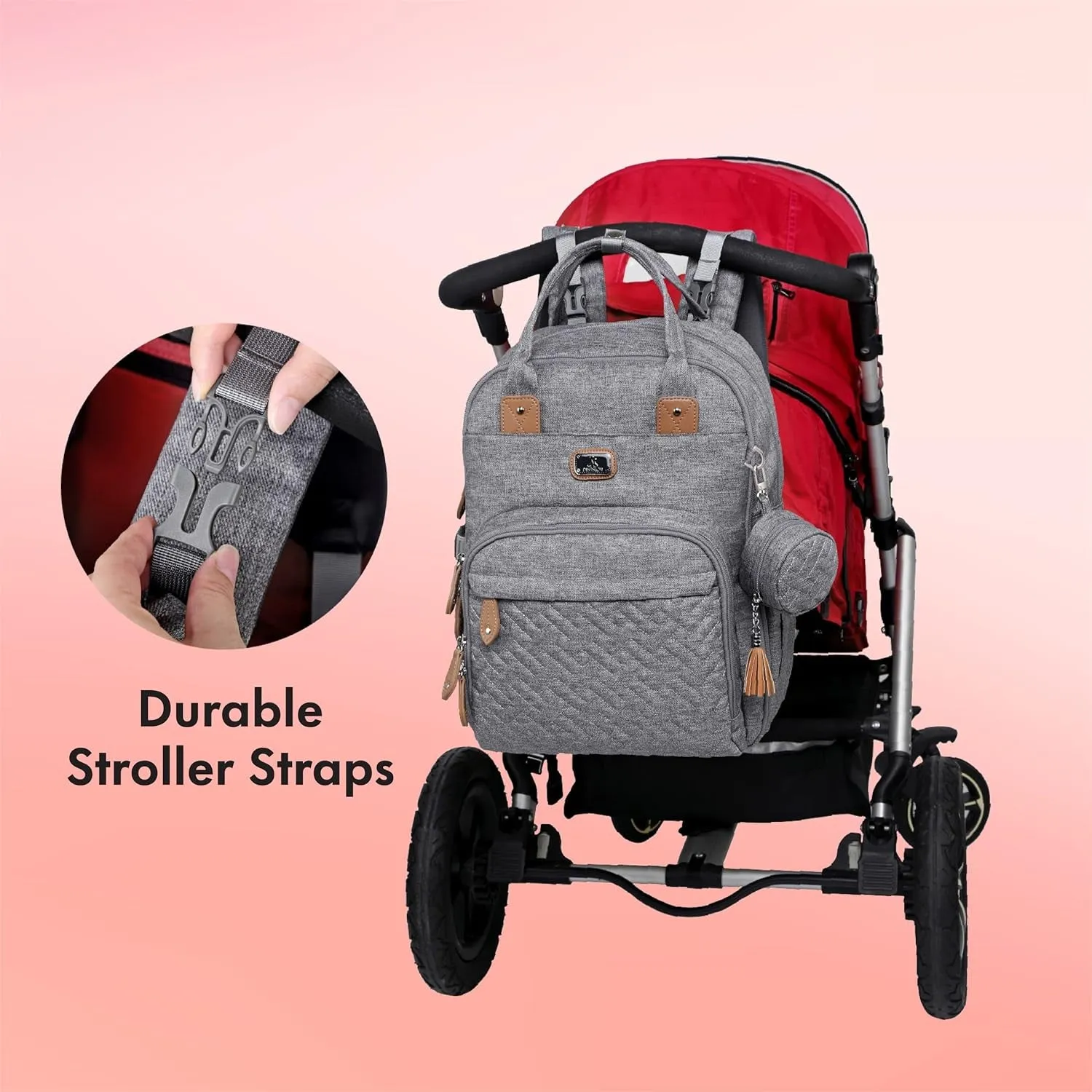 Unisex Flash discount Bag Boys Travel Stroller for Multipurpose Changing Portable Pad, Dads, Long-lasting Large Pacifier Bags Case Diaper Straps, Girls, and Baby Gray Backpack Pack with Back Moms