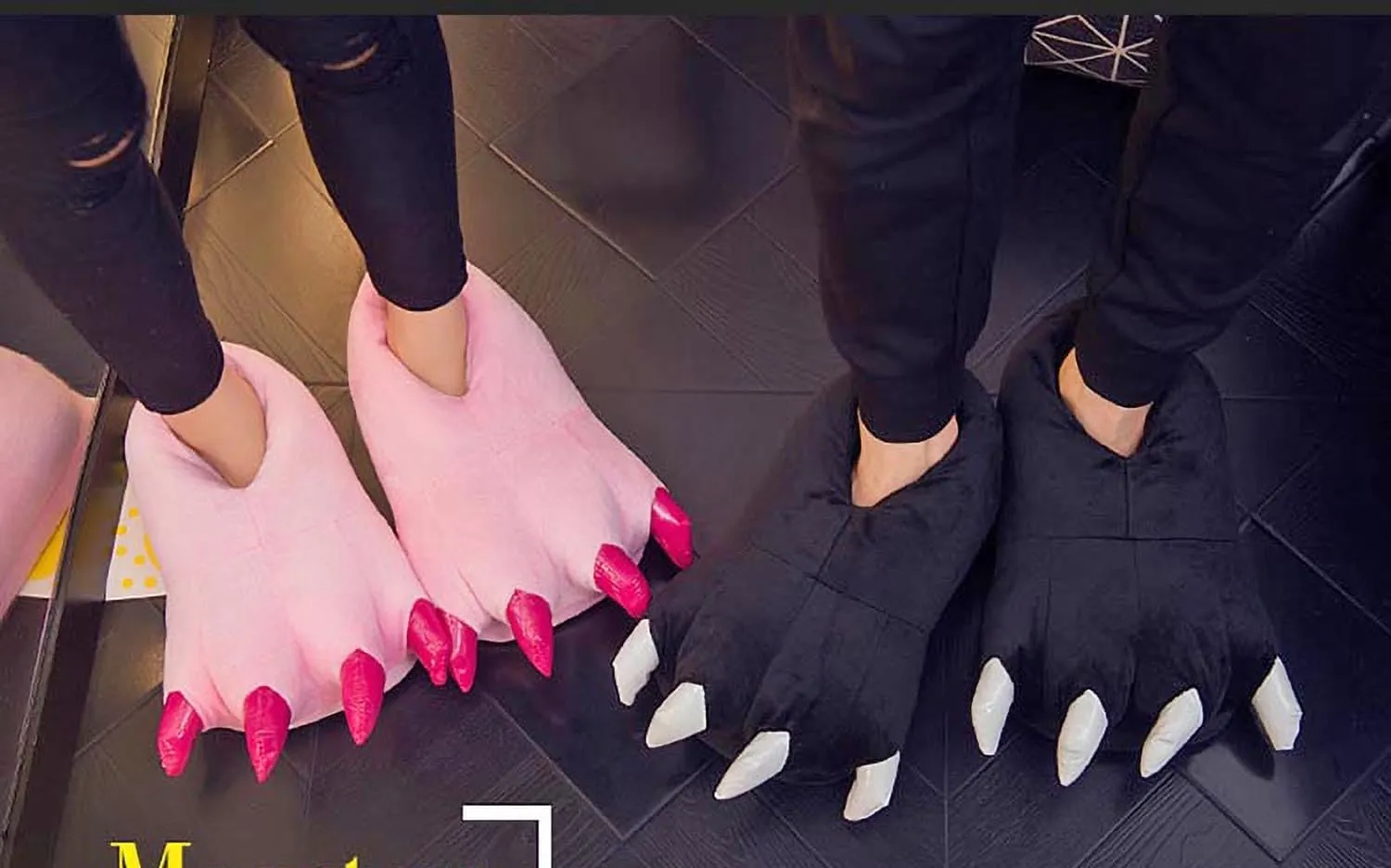 Unisex Funny Animal Costume Paw Claw Shoes, Soft Plush Home Slippers
