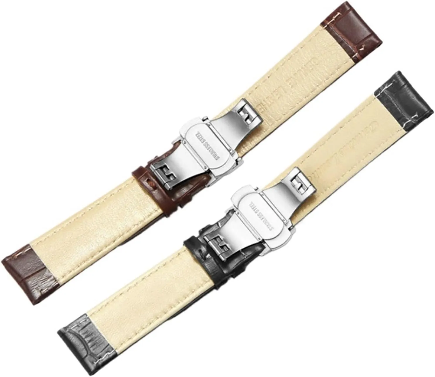 Unisex Genuine Leather Watch Strap 12mm 14mm 16mm 18mm 20mm 21mm 22mm 24mm Smart Watch Band Quick Release