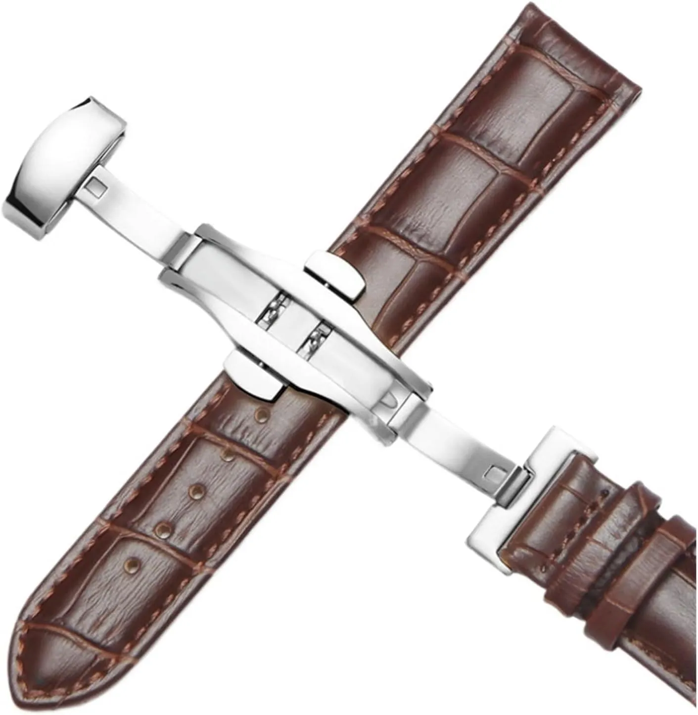 Unisex Genuine Leather Watch Strap 12mm 14mm 16mm 18mm 20mm 21mm 22mm 24mm Smart Watch Band Quick Release
