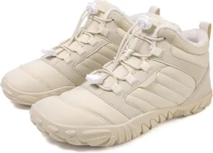 Unisex Winter Snow Sneakers - Solid Color, Slip-Resistant, Warm Fabric-Lined Mesh Upper, Rubber Sole, Cushioned Fabric Insole, Hiking and Walking Shoes for Men and Women