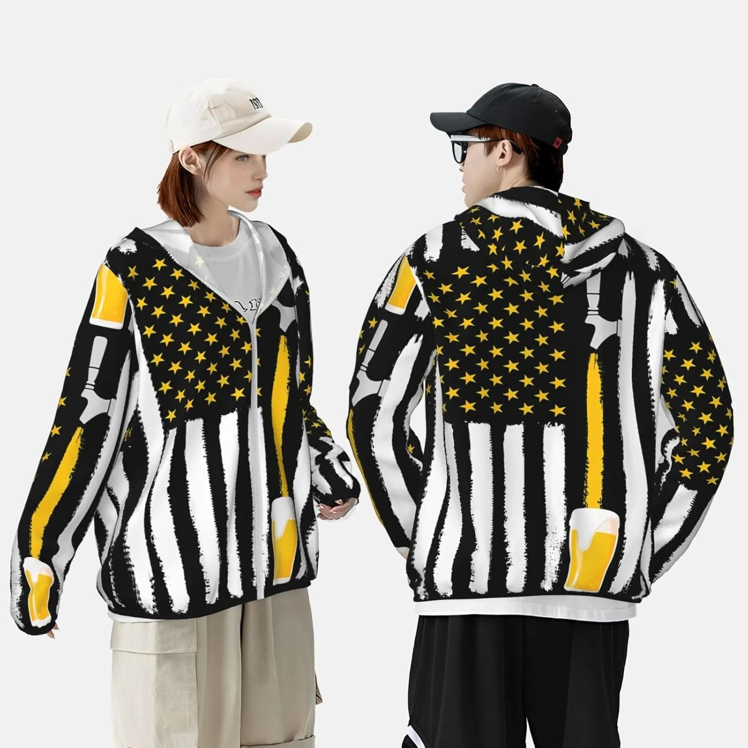 Unisex Women Men Sun Protection Hoodie Jacket Zip Up Long Sleeve Sun Shirt Hiking Outdoor UV Shirts With Pockets