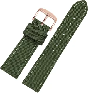 Universal Strap,18-24mm Nylon Genuine Leather Splicing Waterproof Watchband Bracelet Sweat Absort Watch Strap Replacement for Dial Quartz Watch