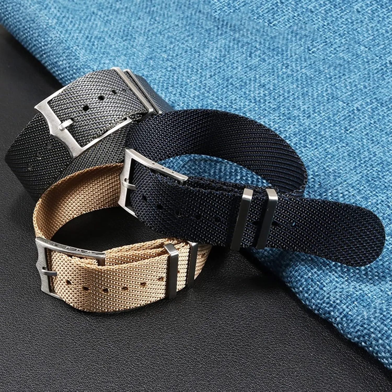 Universal Strap,20/22mm Men Non-Slip High Density Nylon Watch Strap Woven Strap Waterproof NATO Watchband Bracelet Replacement(Army Green with Red,20mm)