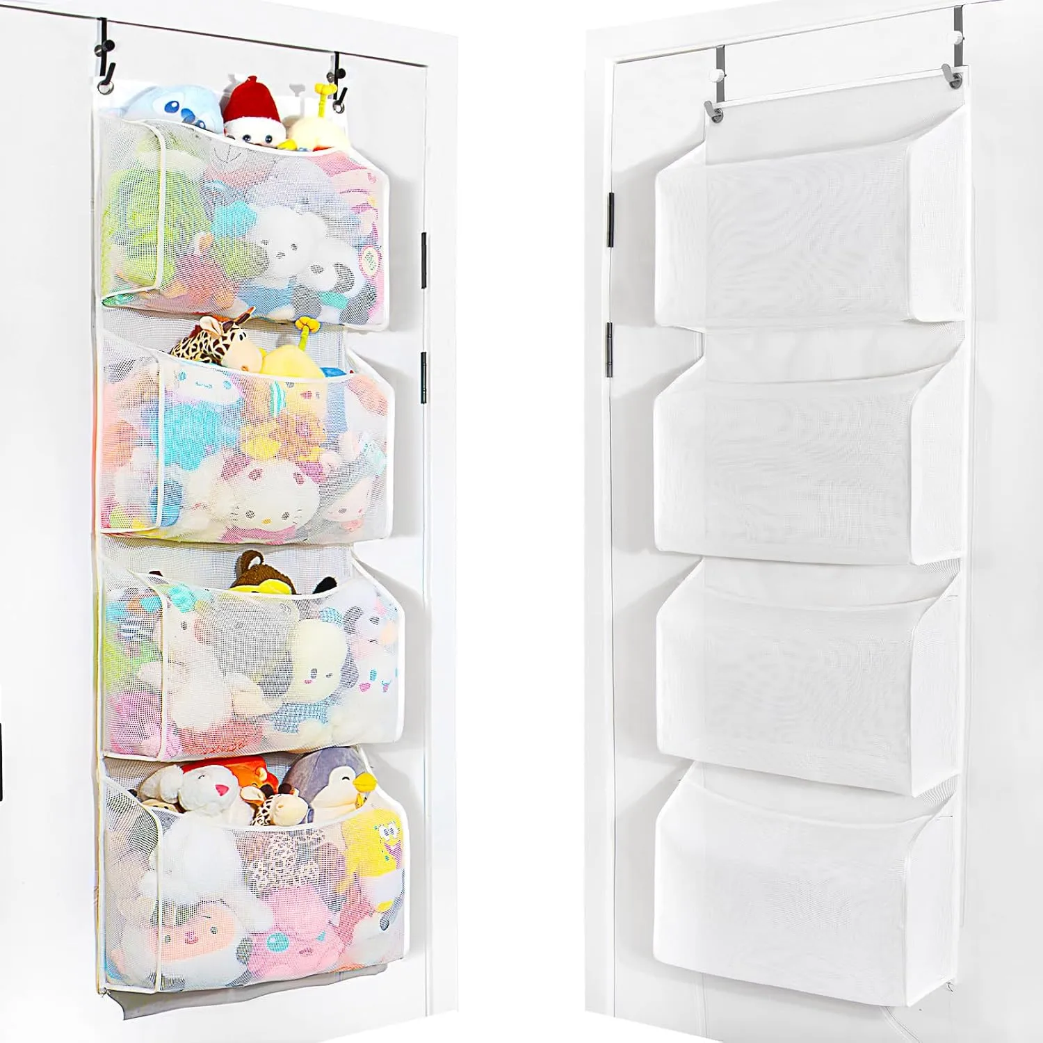 Upgraded Over the Door Stuffed Animal Organiser – Original Design & Patented, Adjustable No-Damage Hooks, Stuffy storage 3D Design with 50% More Capacity, Perfect for Stuffed Animal Storage