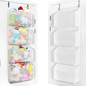 Upgraded Over the Door Stuffed Animal Organiser – Original Design & Patented, Adjustable No-Damage Hooks, Stuffy storage 3D Design with 50% More Capacity, Perfect for Stuffed Animal Storage