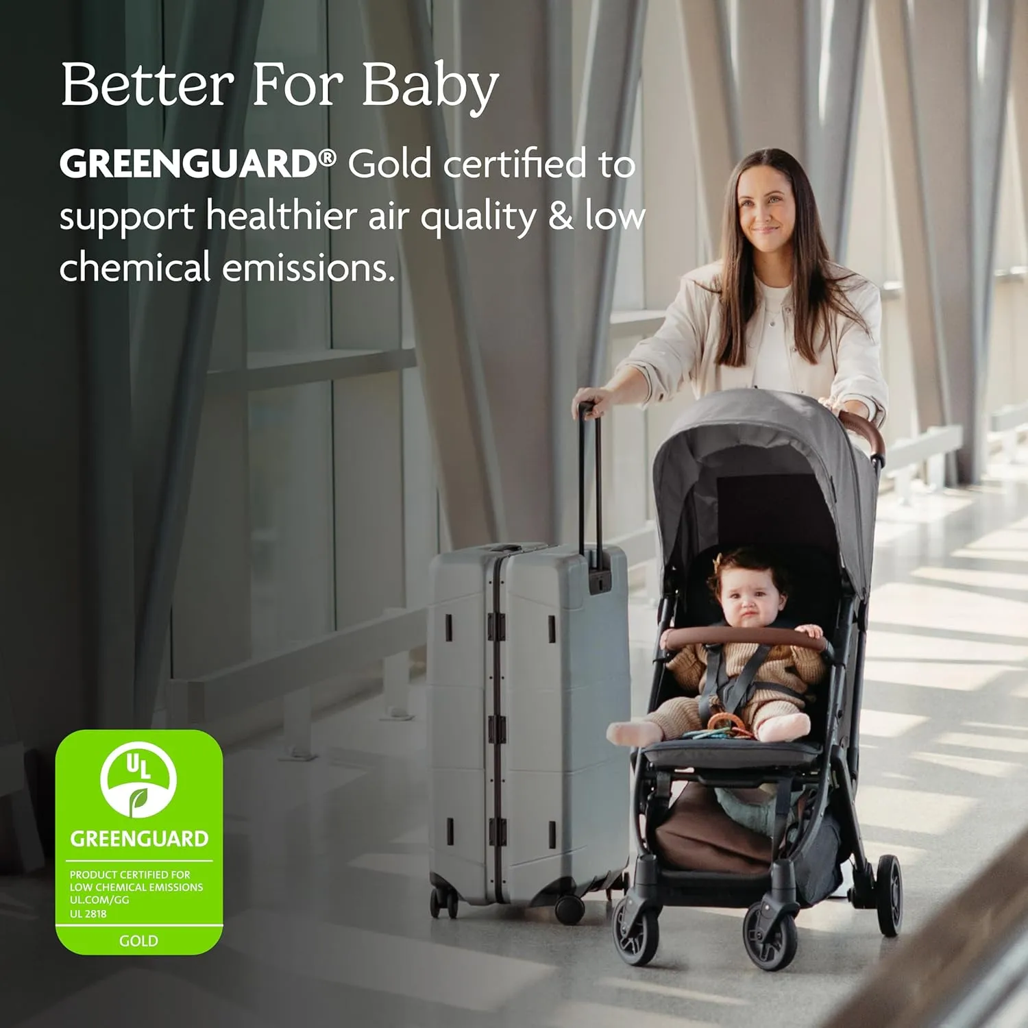 UPPAbaby Minu V2 Travel Stroller/Lightweight, Portable Design/One-Hand Fold/Shoulder Strap and Leather Bumper Bar Included/Noa (Navy/Carbon Frame/Saddle Leather)