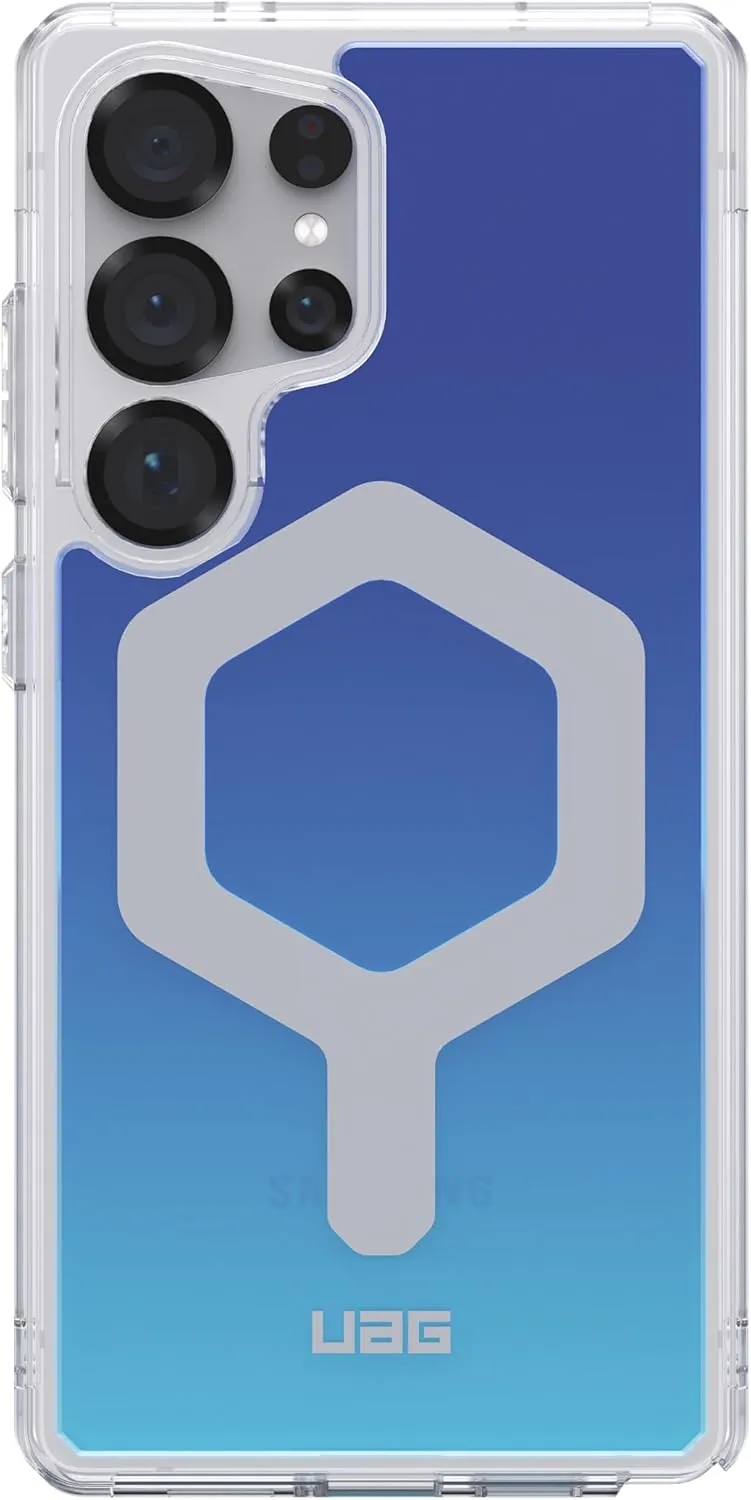 URBAN ARMOR GEAR UAG Designed for Samsung Galaxy S25 Ultra Case 6.8" Plyo Pro - Compatible with Magnetic Charging Translucent Rugged Military Drop Tested Protective Cover, Blue Ombre