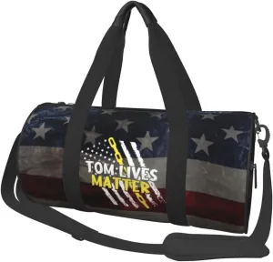 Usa Thin Yellow Line Flag Tow Truck Driver Duffel Bag Gym Bag Travel Sports Tote Large Foldable Beach Swim Yoga5