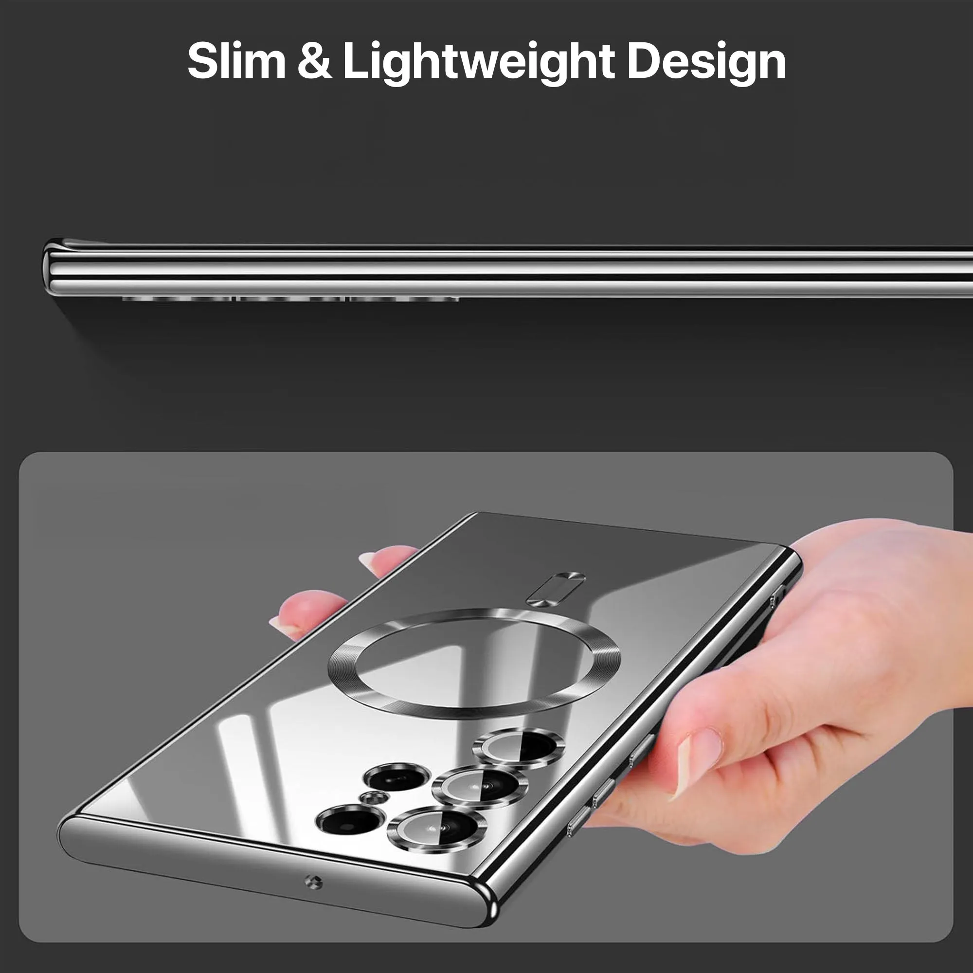 Vaku® Samsung Galaxy S22 Ultra Luxury Electroplated Magnetic Magsafe Camera Protection TPU Back Cover Case