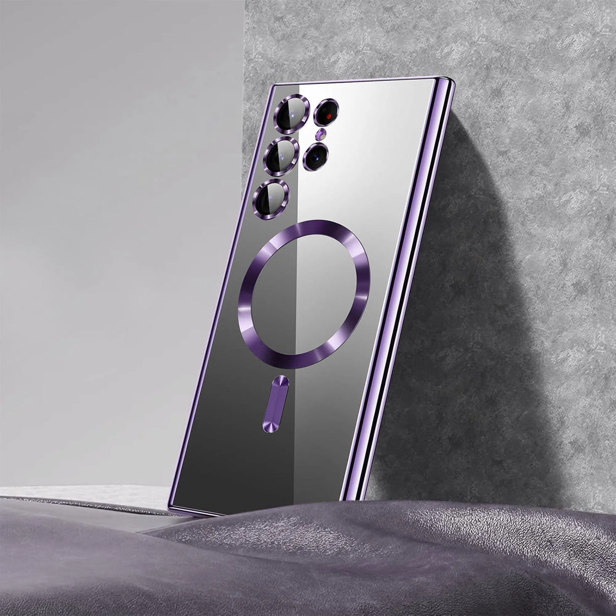 Vaku® Samsung Galaxy S22 Ultra Luxury Electroplated Magnetic Magsafe Camera Protection TPU Back Cover Case