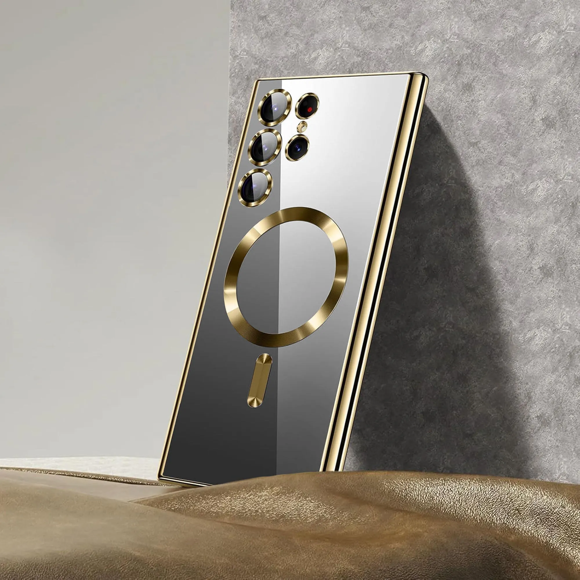 Vaku® Samsung Galaxy S22 Ultra Luxury Electroplated Magnetic Magsafe Camera Protection TPU Back Cover Case