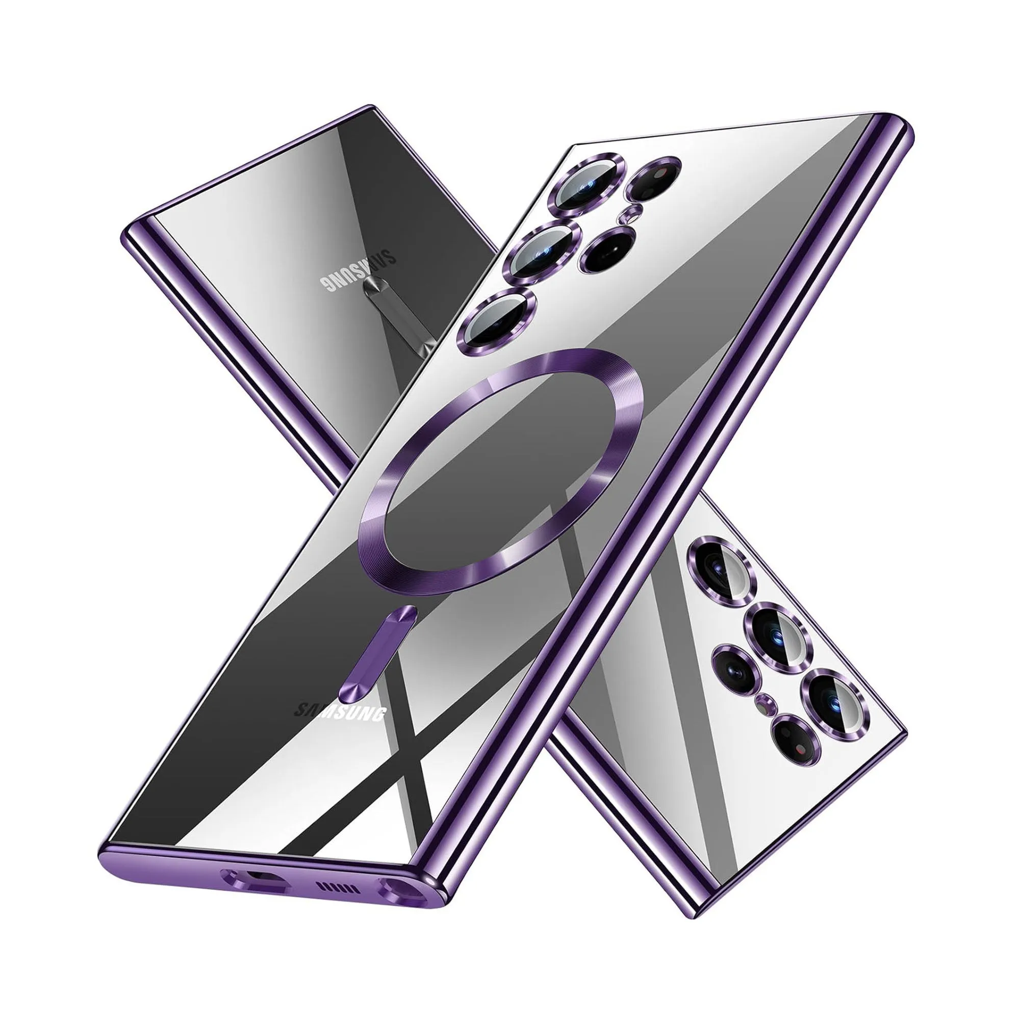 Vaku® Samsung Galaxy S22 Ultra Luxury Electroplated Magnetic Magsafe Camera Protection TPU Back Cover Case