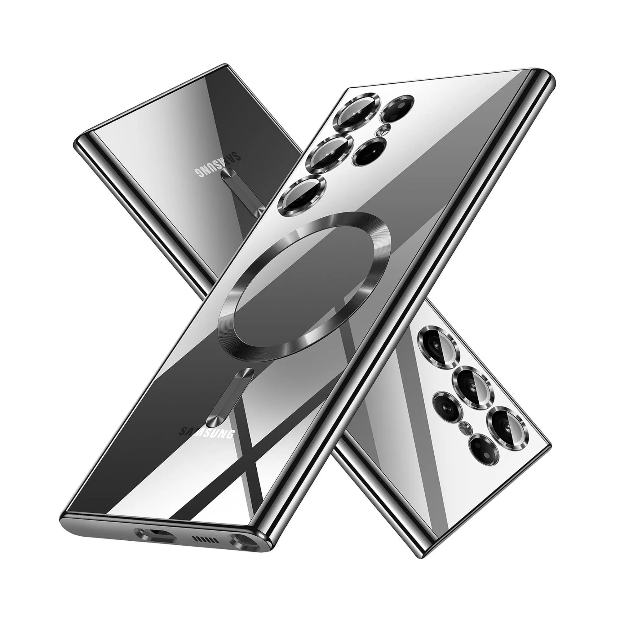 Vaku® Samsung Galaxy S22 Ultra Luxury Electroplated Magnetic Magsafe Camera Protection TPU Back Cover Case