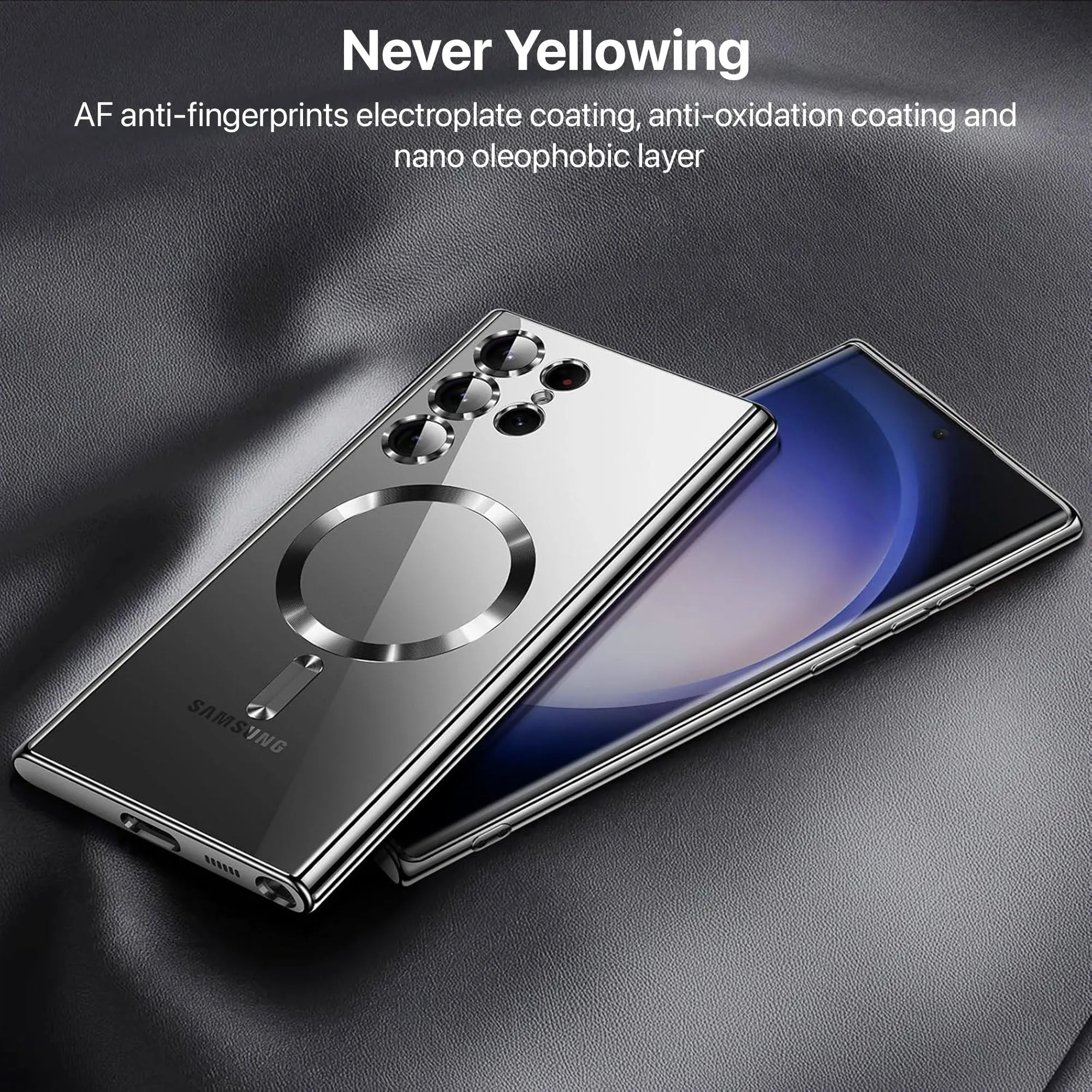Vaku® Samsung Galaxy S22 Ultra Luxury Electroplated Magnetic Magsafe Camera Protection TPU Back Cover Case