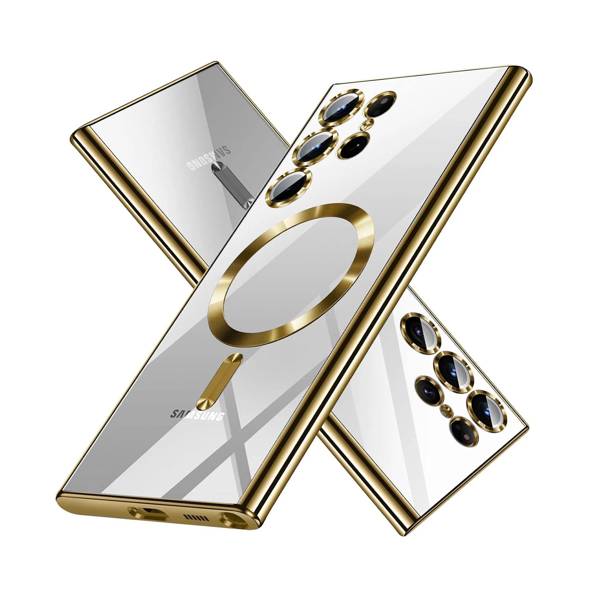 Vaku® Samsung Galaxy S22 Ultra Luxury Electroplated Magnetic Magsafe Camera Protection TPU Back Cover Case
