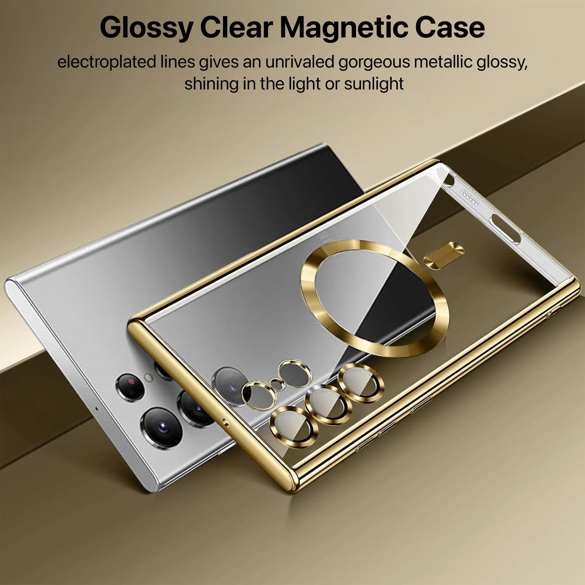 Vaku® Samsung Galaxy S22 Ultra Luxury Electroplated Magnetic Magsafe Camera Protection TPU Back Cover Case